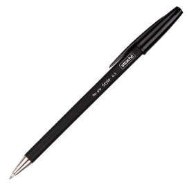 Ручка шариковая Attache "Style", 0,5мм, черная, прорезиненный корпус,148056
